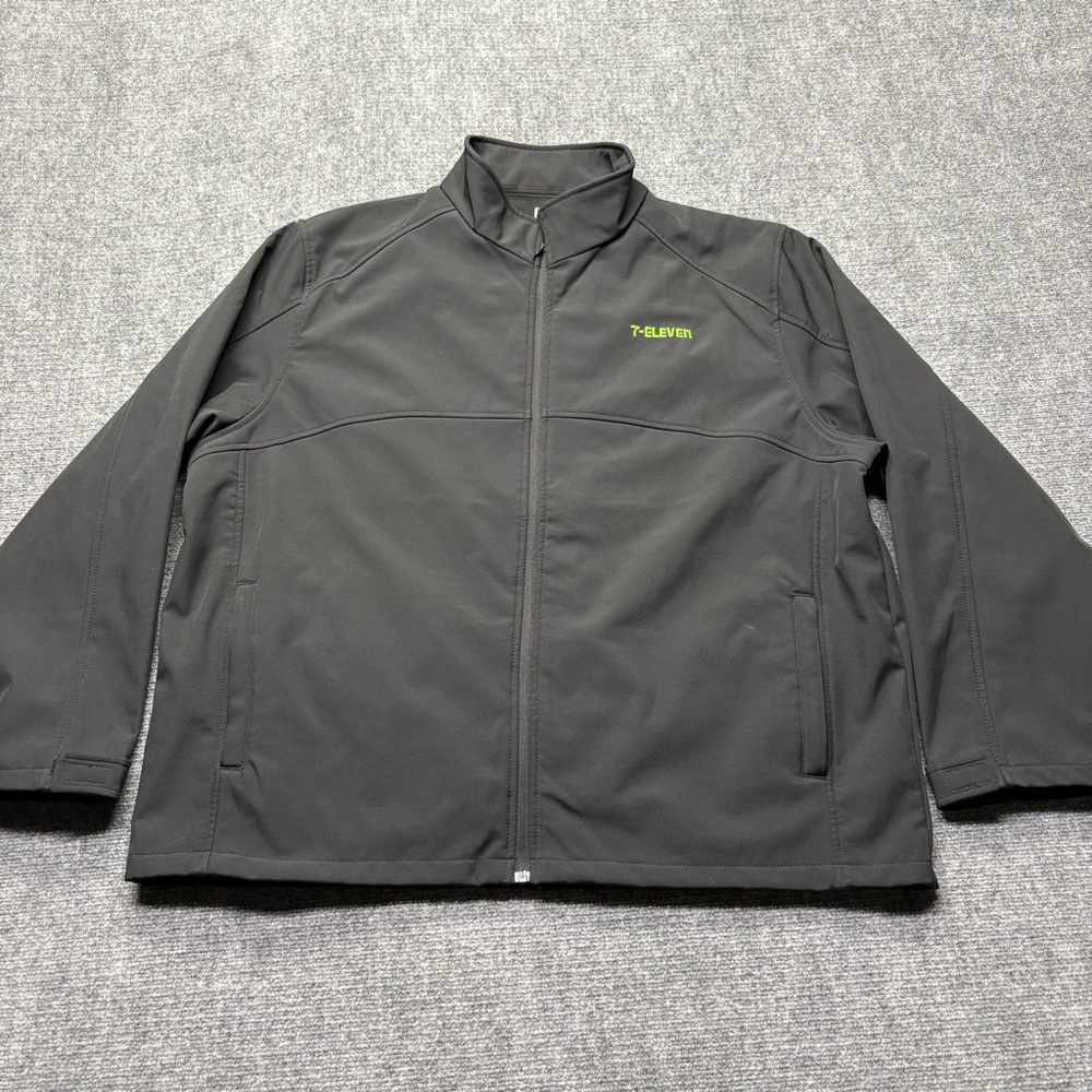 7-Eleven 7-11 Jacket Adult 3X Black Fleece-Lined Softshell Employee Uniform Coat